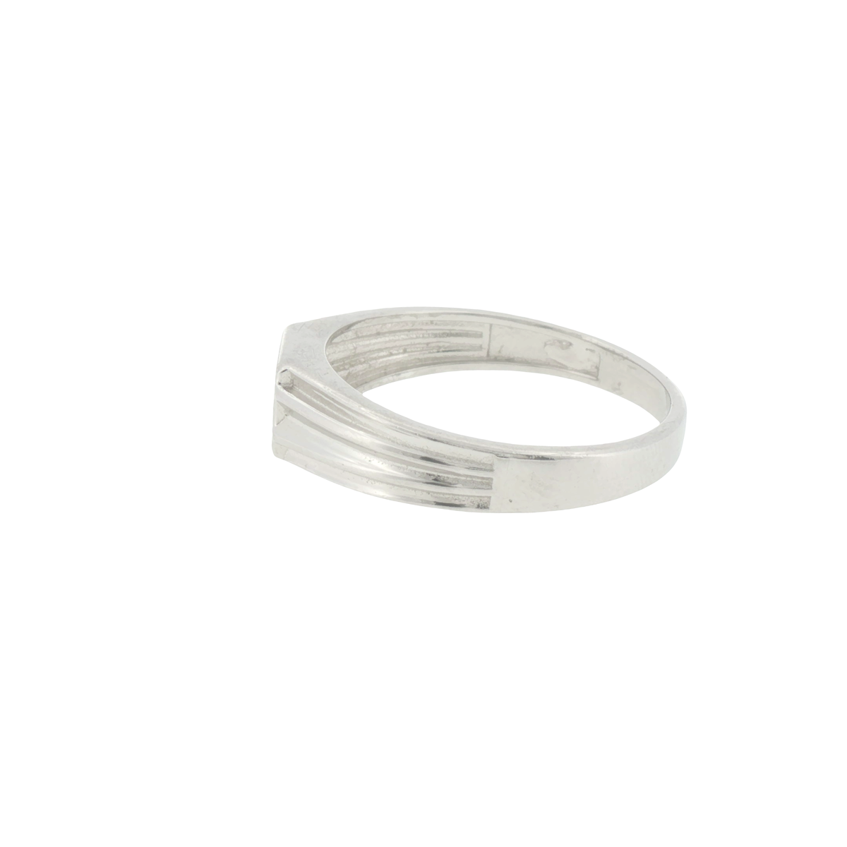Silver Rectangular Cluster Signet Ring