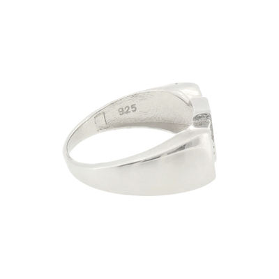 Silver Pavé Bow Motif Band Ring