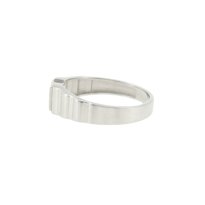 Silver Stone Square Cluster Signet Ring