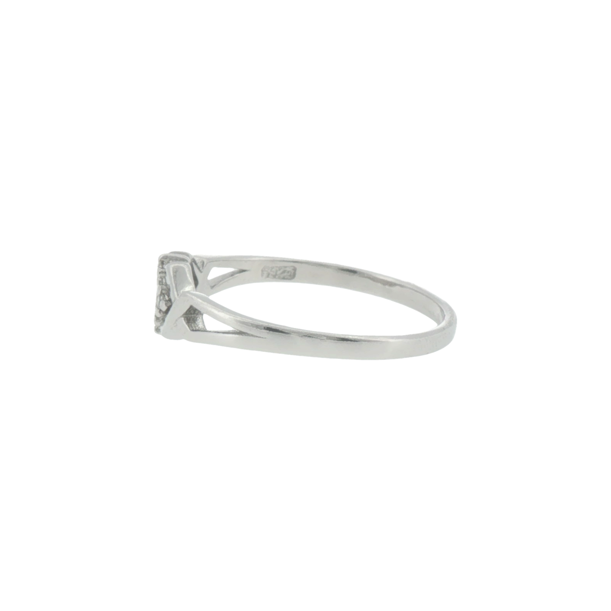 Silver Cluster Criss-Cross Ring