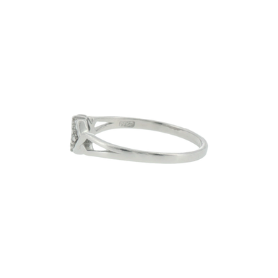 Silver Cluster Criss-Cross Ring