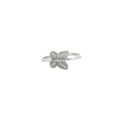 Silver Stone Butterfly Ring