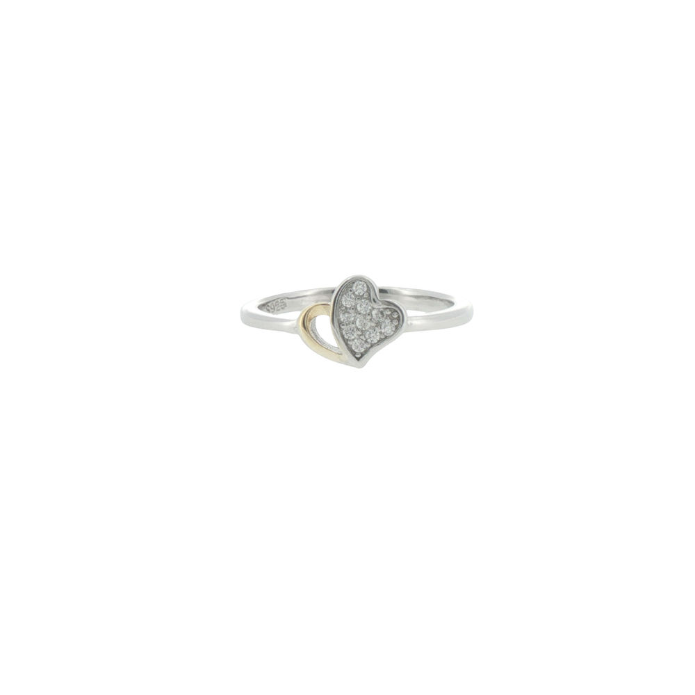 Silver Double Heart Ring