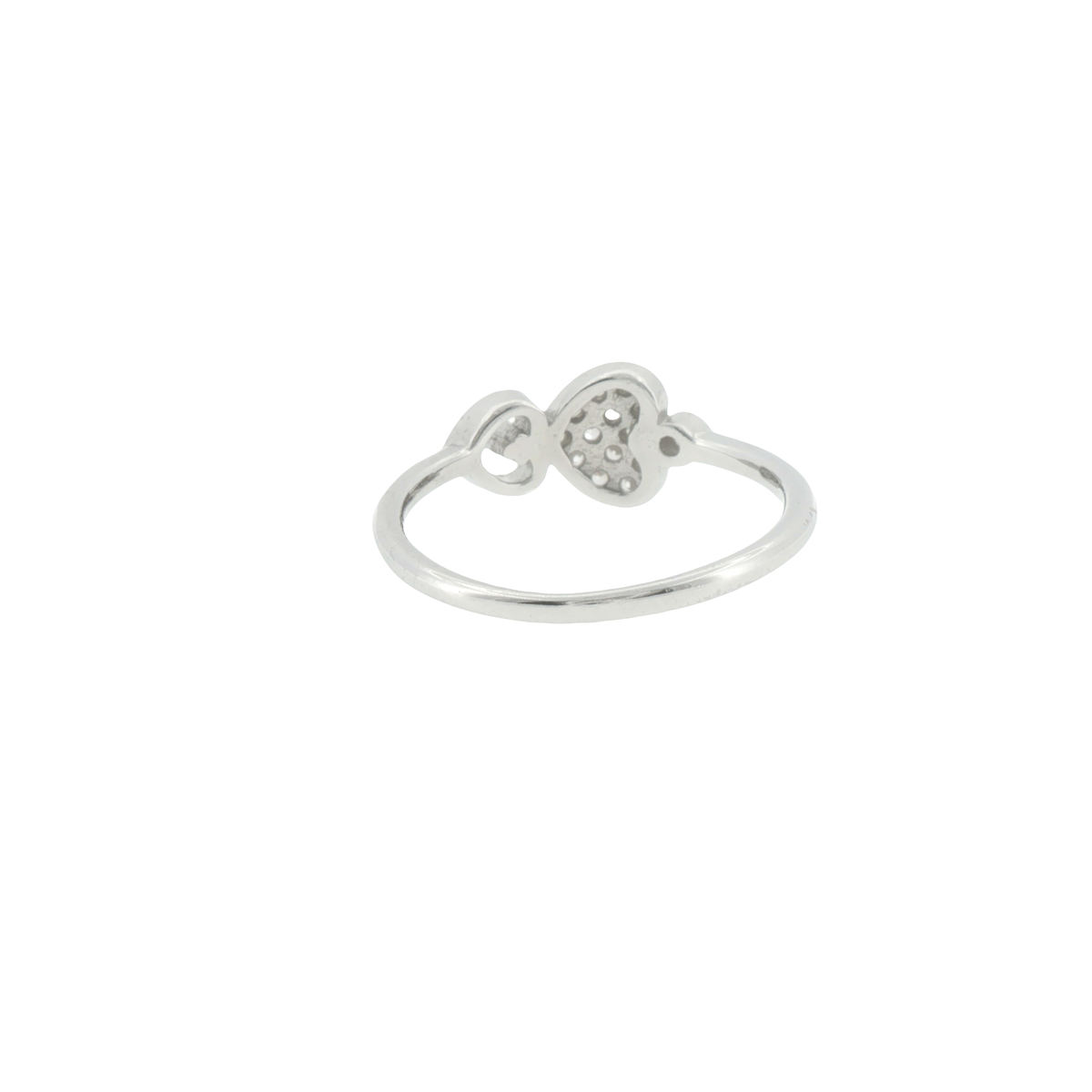 Silver Stone Heart Cluster Ring
