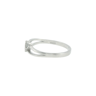 Silver Stone Cluster Split Shank Ring
