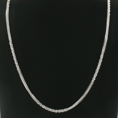 Silver Crystal Beaded Necklace