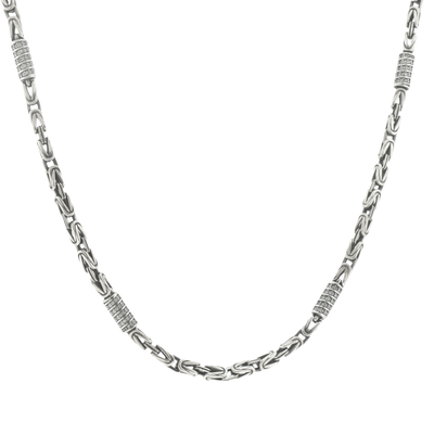Silver Byzantine Stone Men Chain