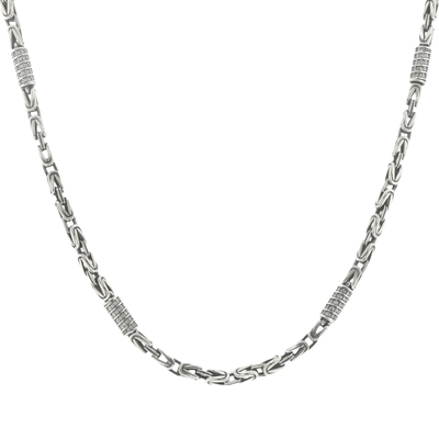Silver Byzantine Stone Men Chain