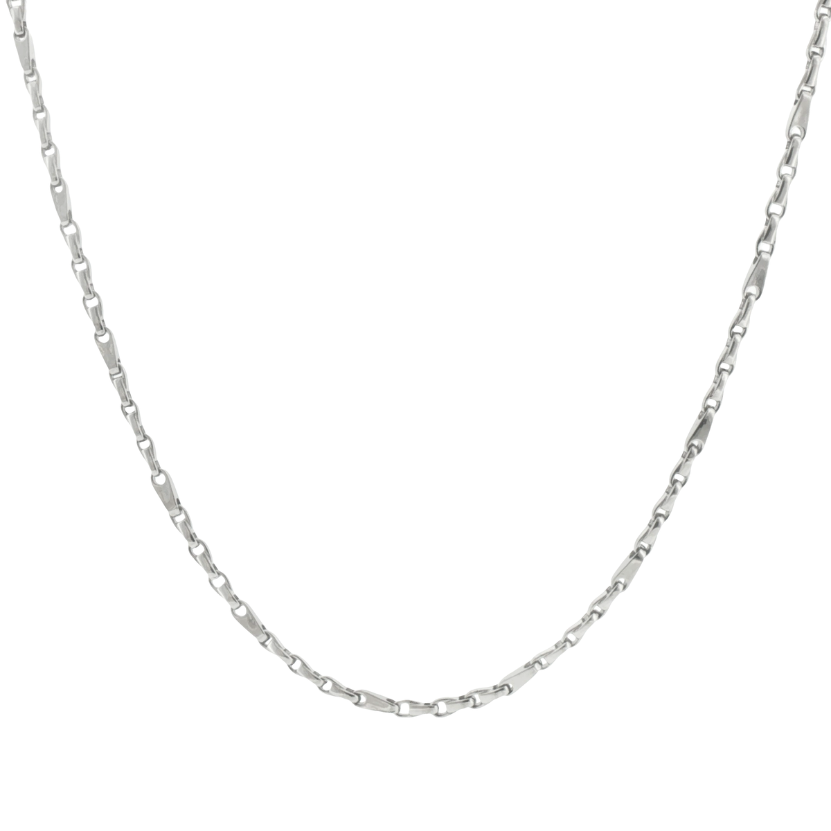 Silver Elongated Link Men Chain