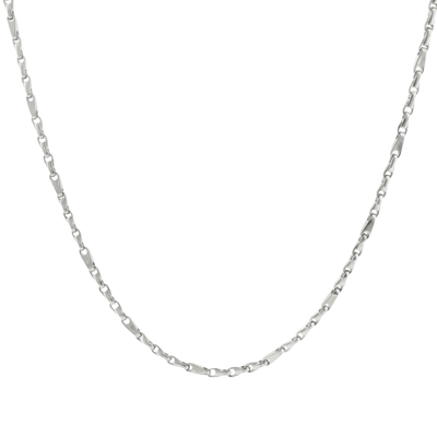 Silver Elongated Link Men Chain