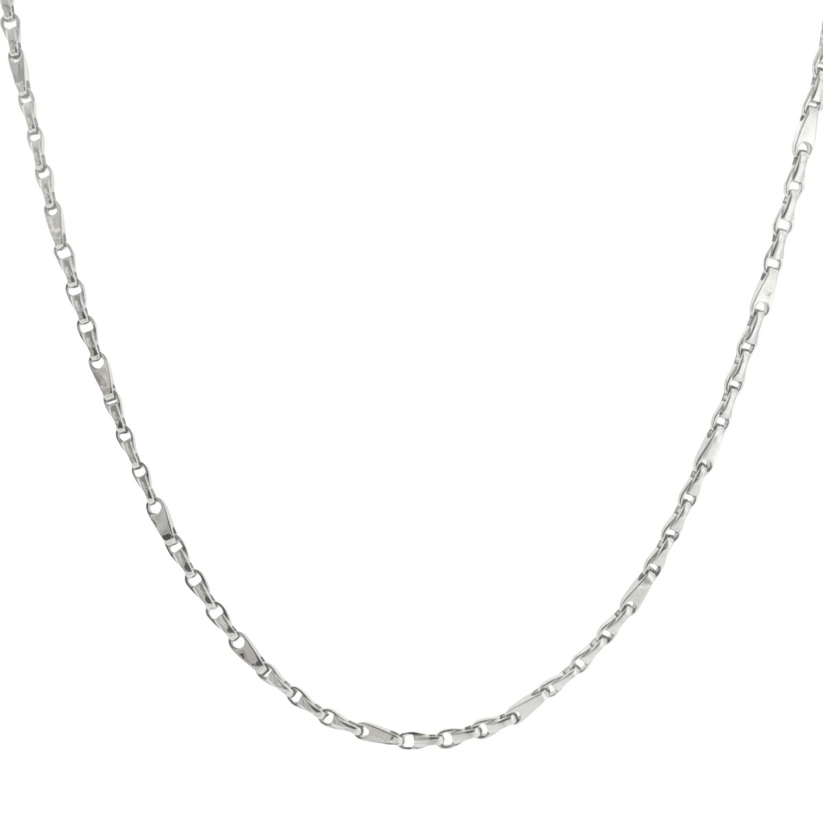 Silver Elongated Link Men Chain