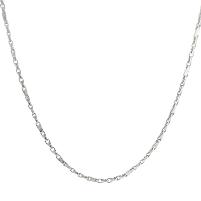 Silver Elongated Link Men Chain