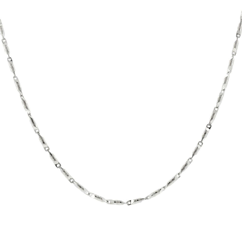 Silver Textured Link Men Chain