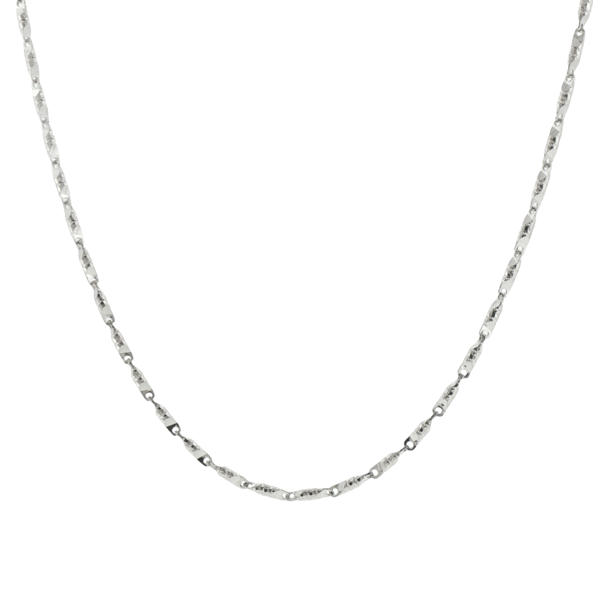 Silver Textured Fancy Link Men Chain