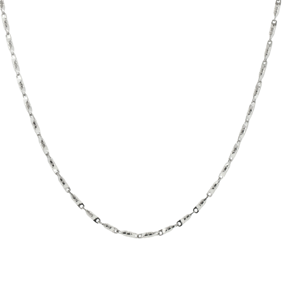 Silver Textured Fancy Link Men Chain