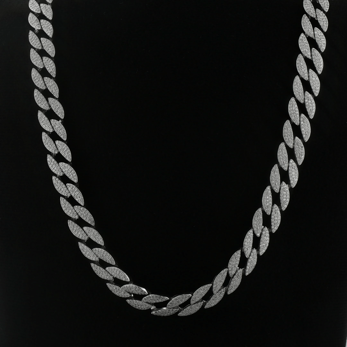 Silver Pavé Cuban Men Chain