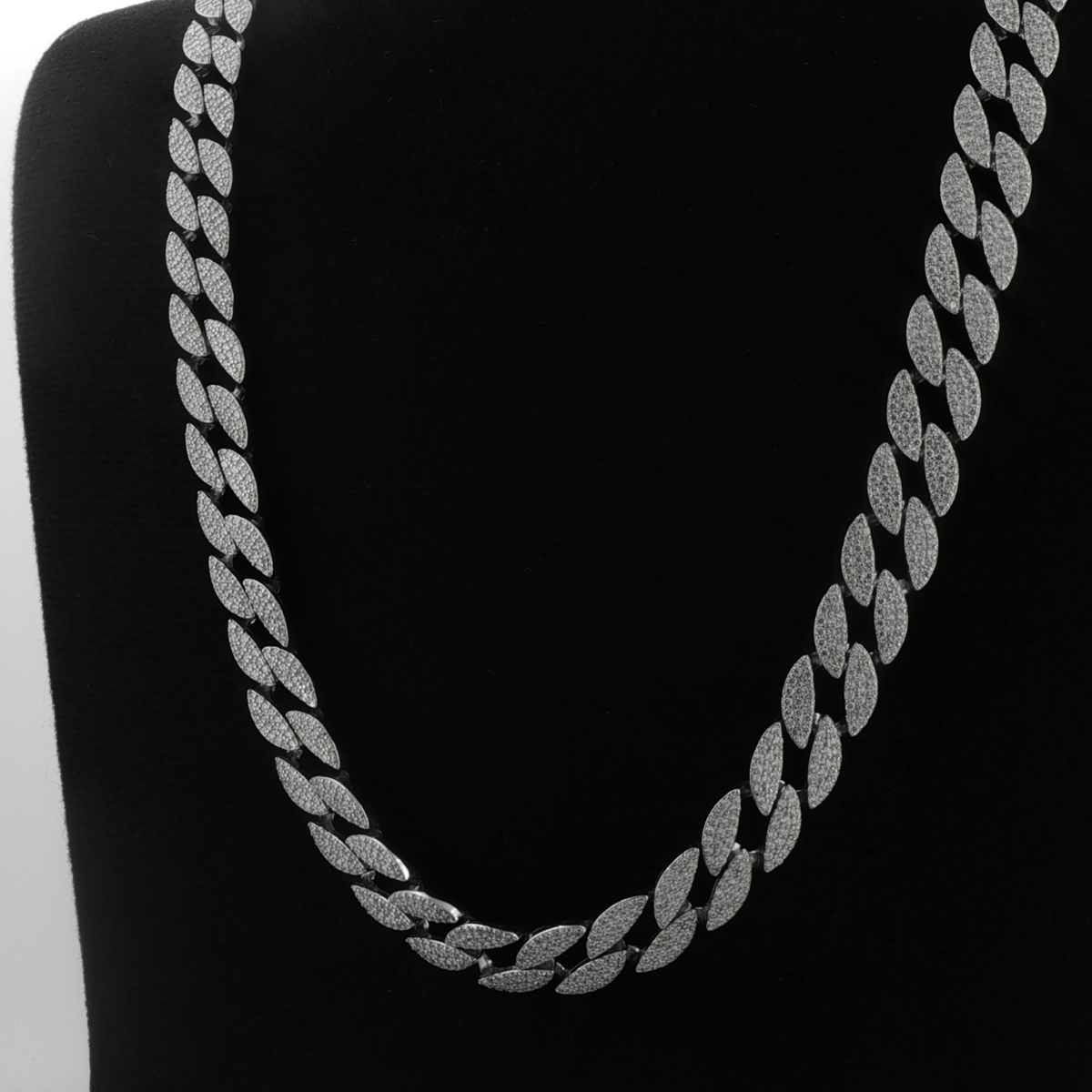 Silver Pavé Cuban Men Chain