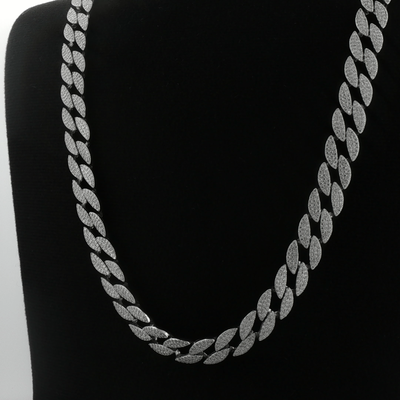 Silver Pavé Cuban Men Chain