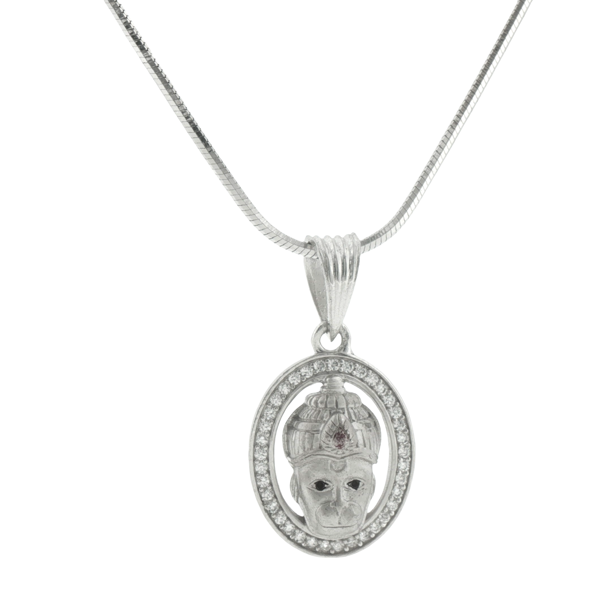 Silver Divine Hanuman Portrait Pendant