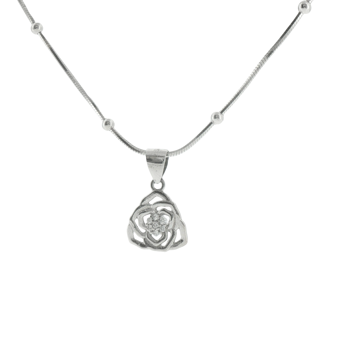 Silver Floral Pendant