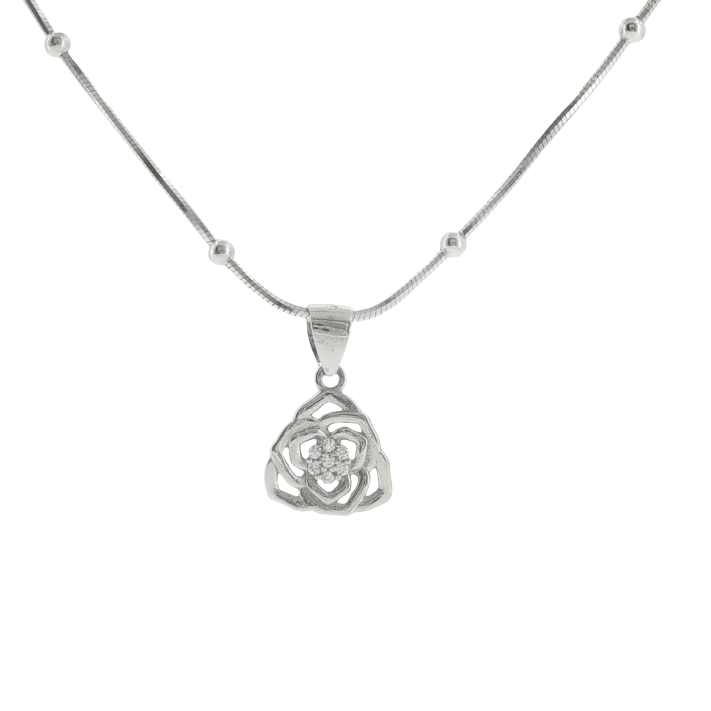 Silver Floral Pendant