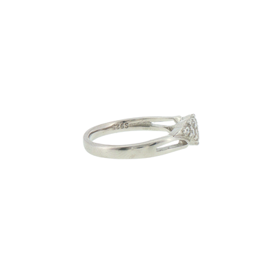 Silver Stone Cluster Bypass Ring
