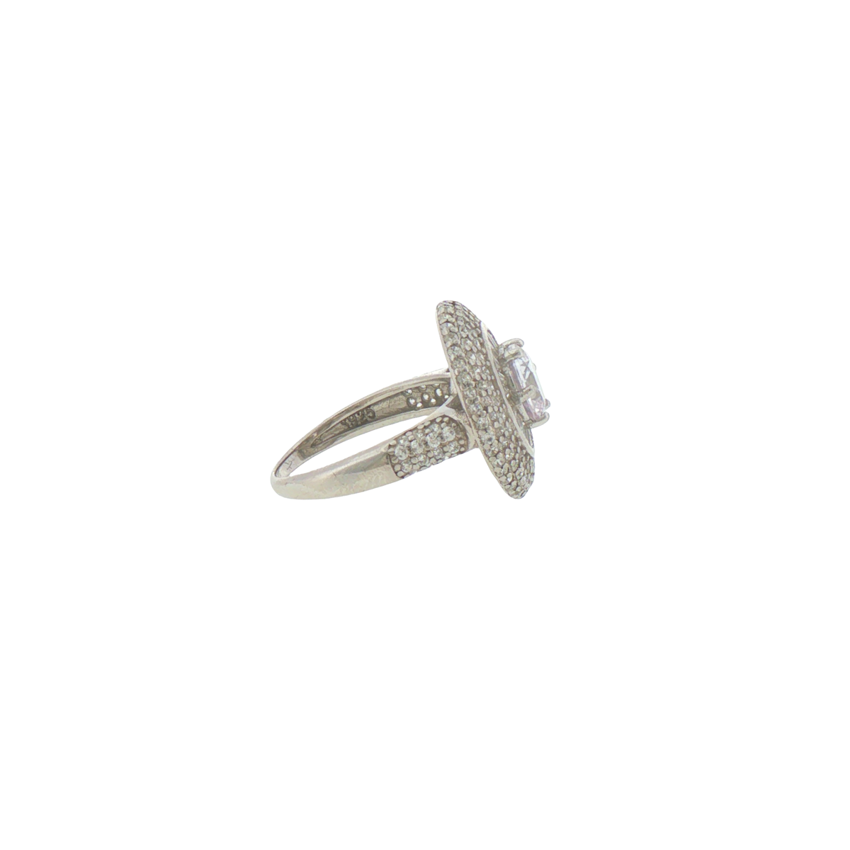 Silver Double Halo Cocktail Ring