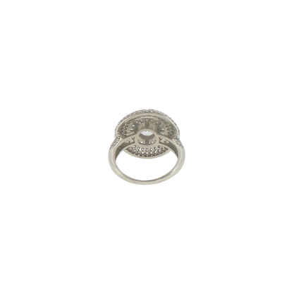 Silver Double Halo Cocktail Ring