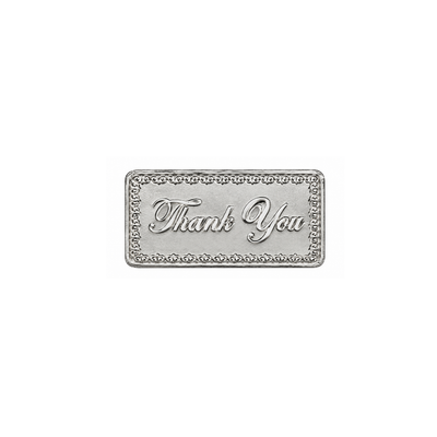 Silver "Thank You" Inscribed Bullion Rectangular Coin with Ornate Border - 10 g