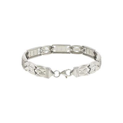 Silver Pavé Link Bracelet