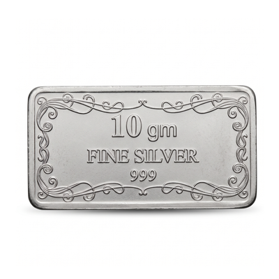 Silver Congratulations Rectangular Coin with Decorative Border - 10 g