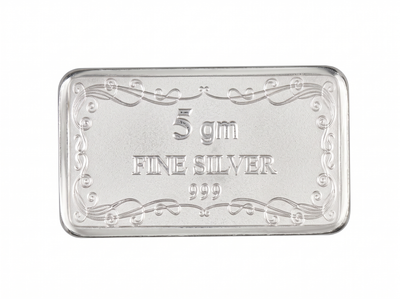 Silver Rectangular Coin with Traditional Motifs - 5 g