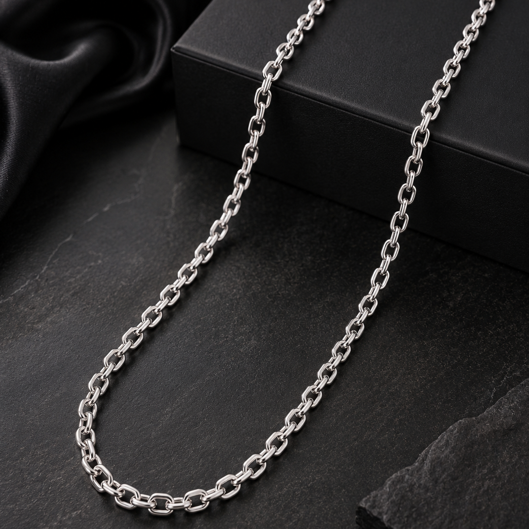 Silver Classic Oval Link Chain