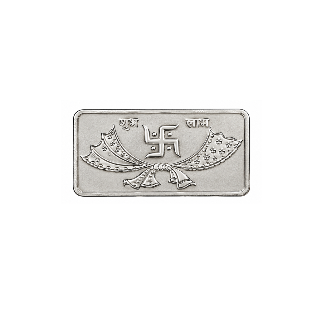 Fine Silver 999 Bullion Rectangular Coin with Decorative Border - 10 g