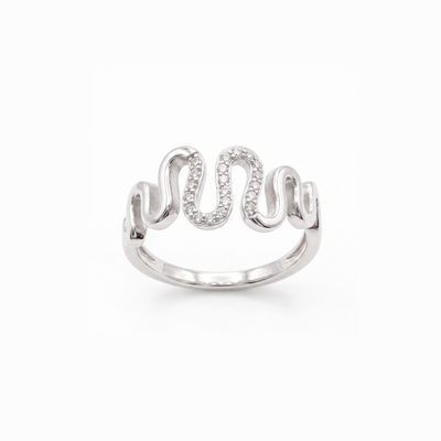 Silver Stone Wave Ring