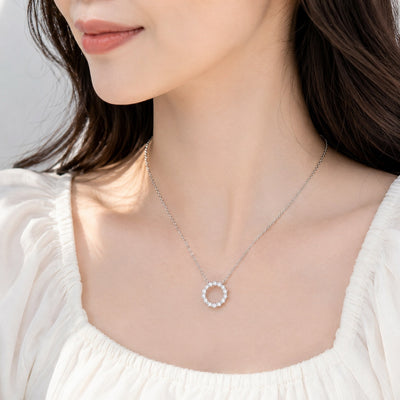 Silver Open Circle Pendant Necklace