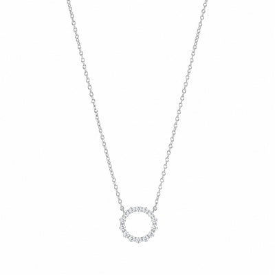 Silver Open Circle Pendant Necklace