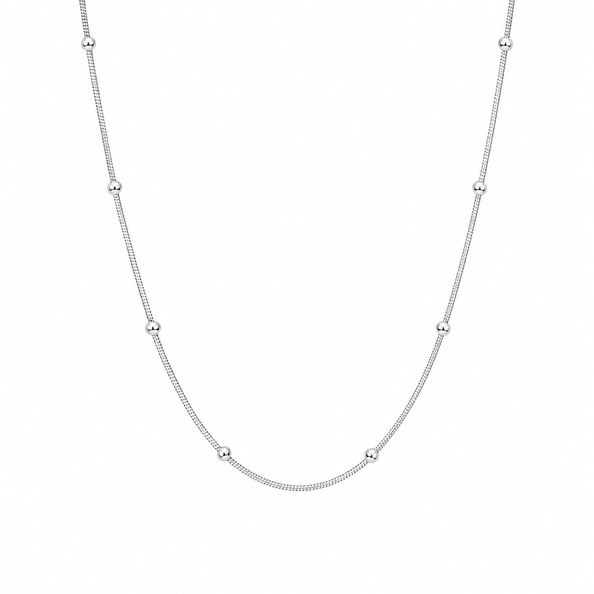 Silver Beaded Snake Chain
