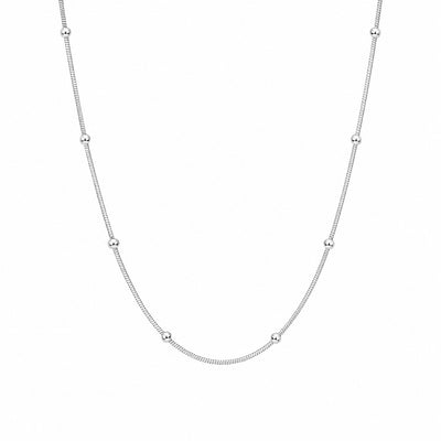 Silver Beaded Snake Chain