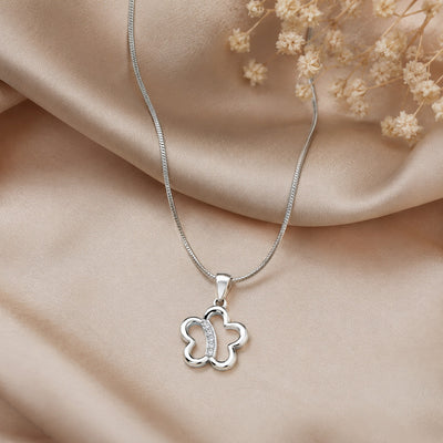 Silver Openwork Flower Pendant