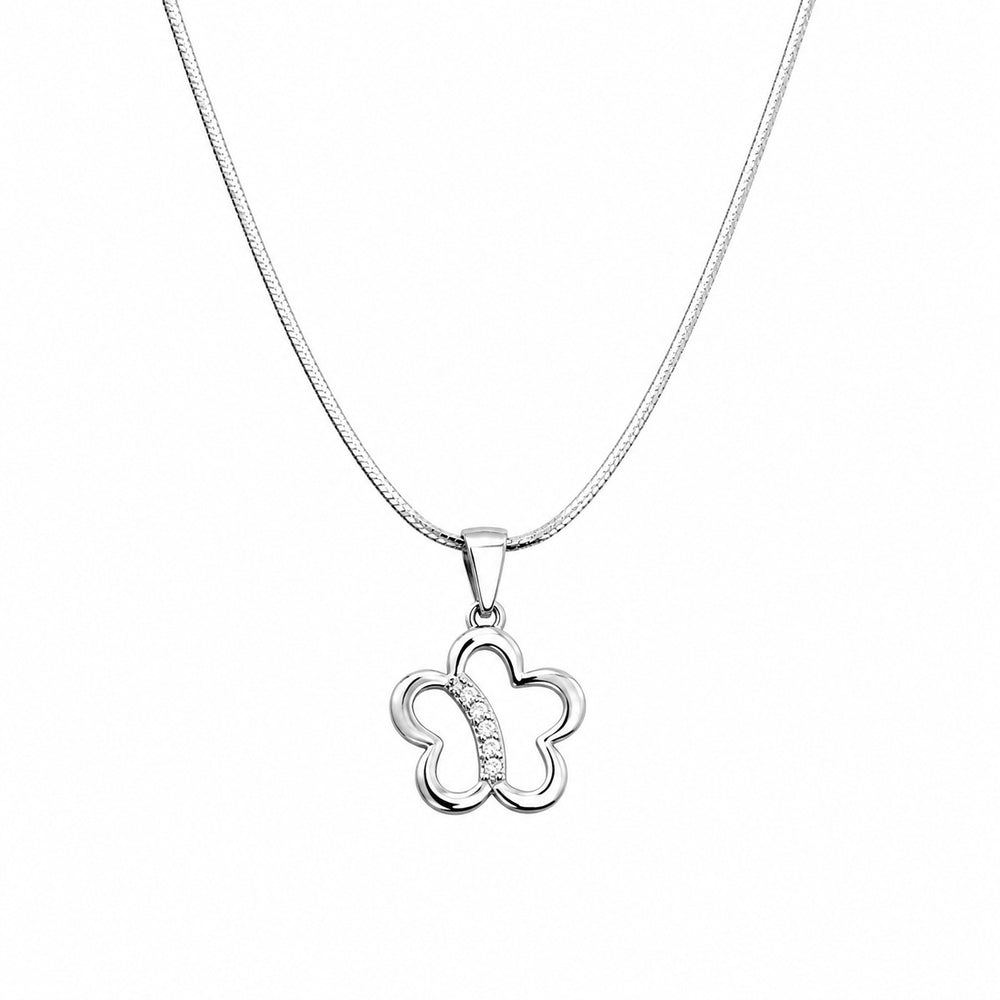 Silver Openwork Flower Pendant