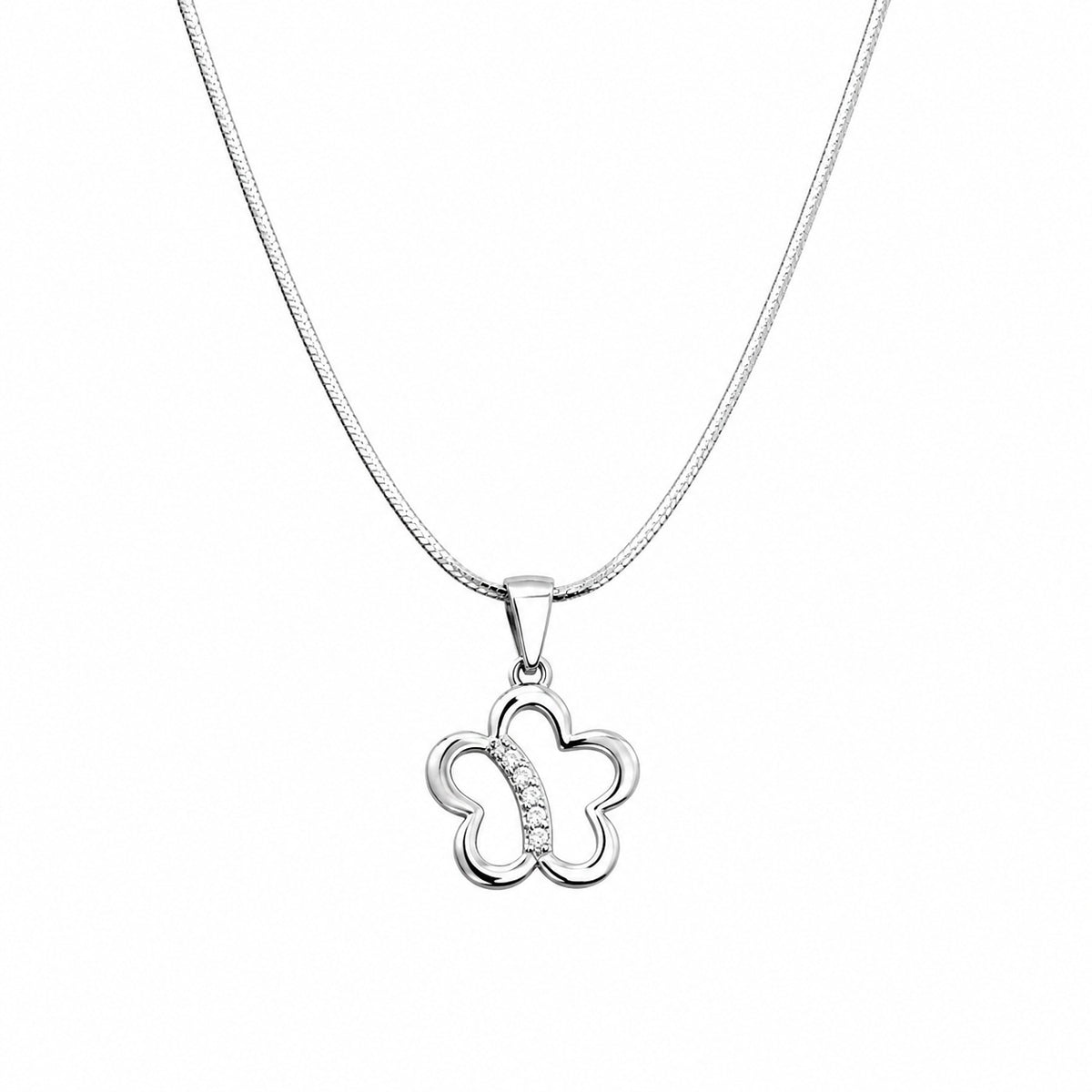 Silver Openwork Flower Pendant