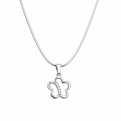 Silver Openwork Flower Pendant