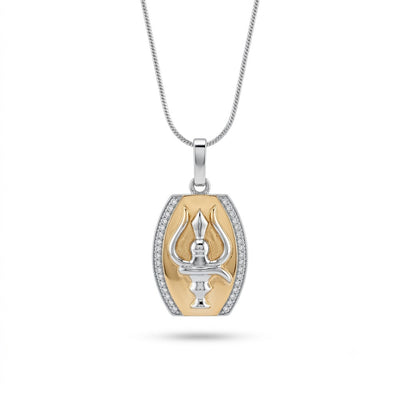 Silver Two-Tone Trishul Pendant