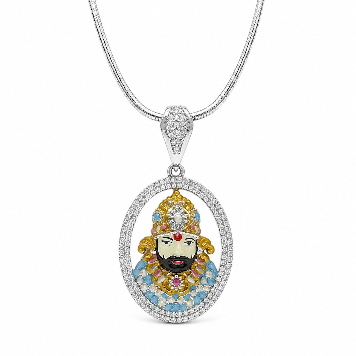 Silver Khatu Shyam Pendant