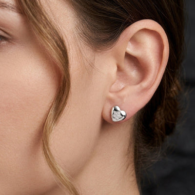 Silver Heart and Star Stud Earrings