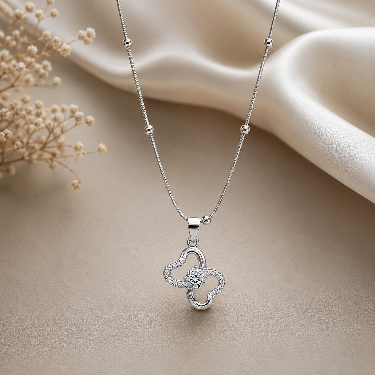 Silver Butterfly Charm Pendant