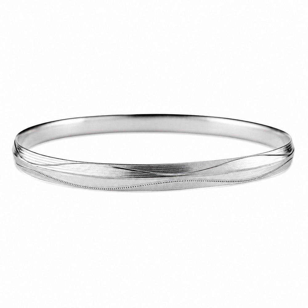 Silver Textured Pattern Bracelet