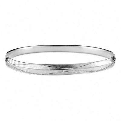 Silver Textured Pattern Bracelet