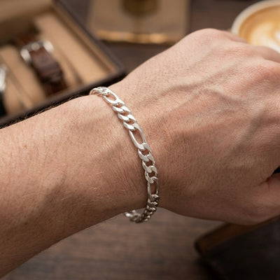 Silver Figaro Chain Bracelet
